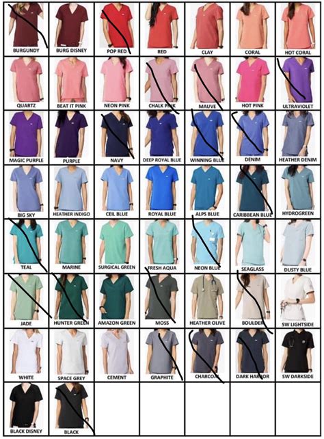 Figs Scrubs Color Chart