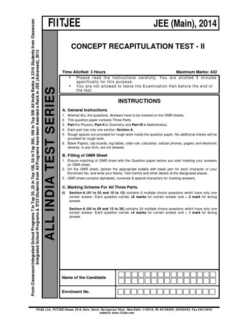 Fiitjee 6 April 2014 Pdt Answer Key PDF