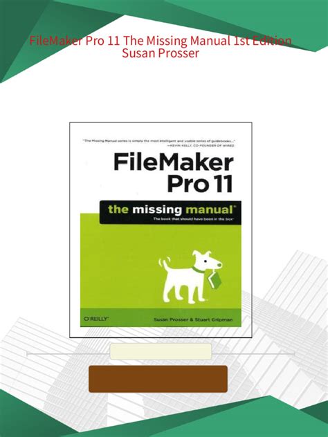 FileMaker Pro 11: The Missing Manual Reader