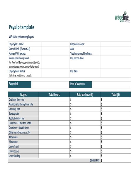 Fillable Pay Slip Template Ebook PDF