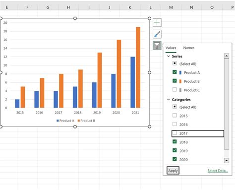 Filter Chart Excel