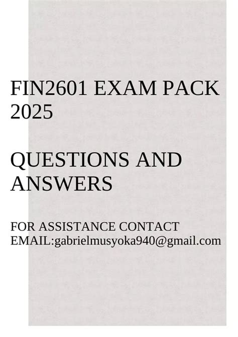 Fin2601 Exam Solution And Answer Doc