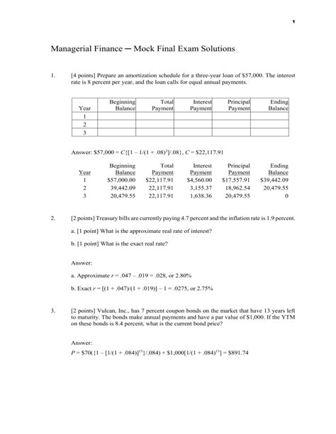 Finance Exam Solutions Kindle Editon