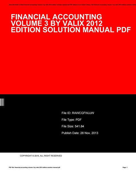 Financial Accounting 1 By Valix Solution Manual 2012 Doc