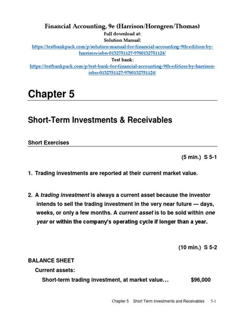 Financial Accounting 9th Edition Harrison Answer Key Doc