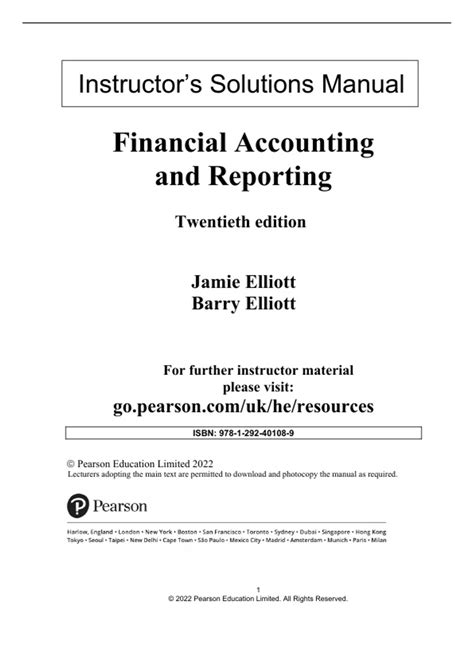 Financial Accounting Elliott Solution Manual Reader