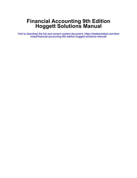 Financial Accounting Hoggett Solutions PDF