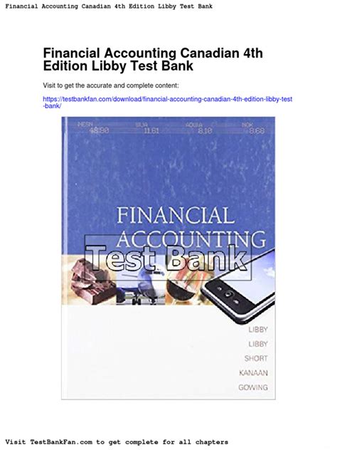 Financial Accounting Libby 4th Canadian Edition Answers PDF