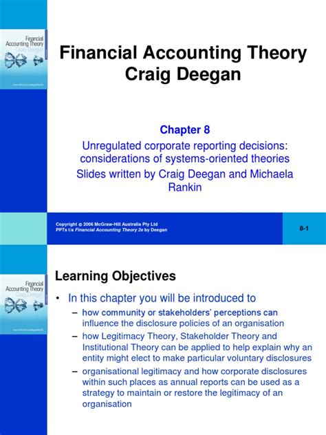 Financial Accounting Theory Craig Answers Reader