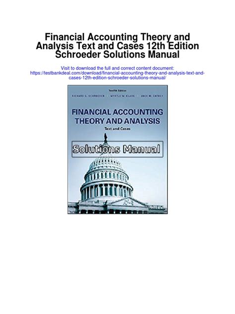 Financial Accounting Theory Text Cases Solution Manual Epub