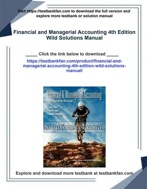 Financial And Managerial Accounting 4th Edition Wild Answers Kindle Editon