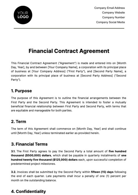 Financial Contract Template