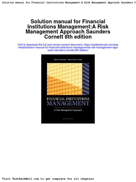 Financial Institutions Management 8th Edition Saunders Answers Ebook Doc