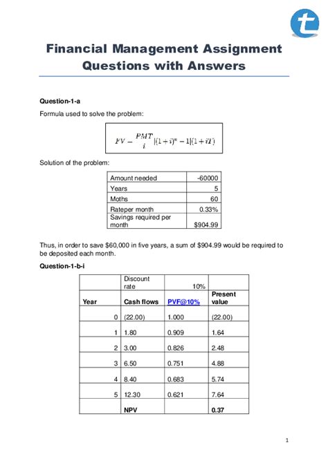 Financial Management Assignment Questions And Answers Epub