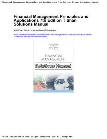 Financial Management Titman Solutions Epub