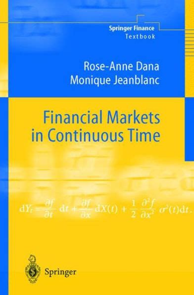 Financial Markets in Continuous Time 1st Edition PDF