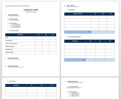 Financial Plan Template For Startup Business