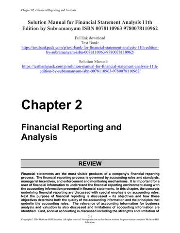 Financial Reporting And Analysis Solutions Manual Free Download Doc