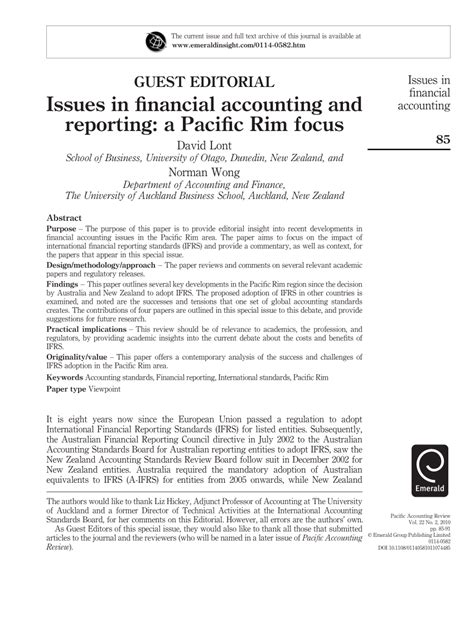 Financial Reporting in the West Pacific Rim Epub