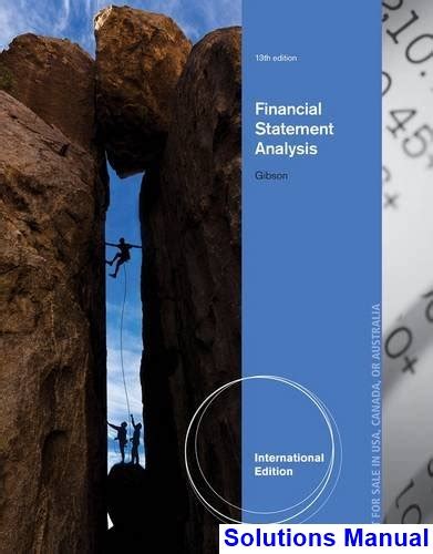 Financial Statement Analysis Gibson Answers PDF