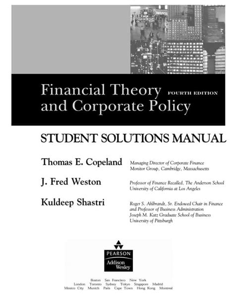 Financial Theory And Corporate Policy Solution Manual Doc