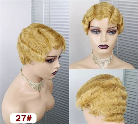 Finger Wave Wig For Men 10" Monofilament Sythetic Wigs