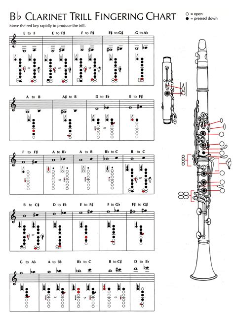 Fingering Chart B Flat Clarinet
