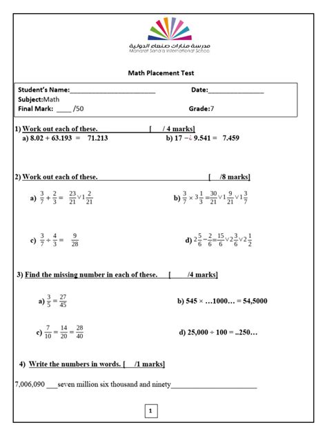 Finish Line Math Answer Key Grade 7 Kindle Editon