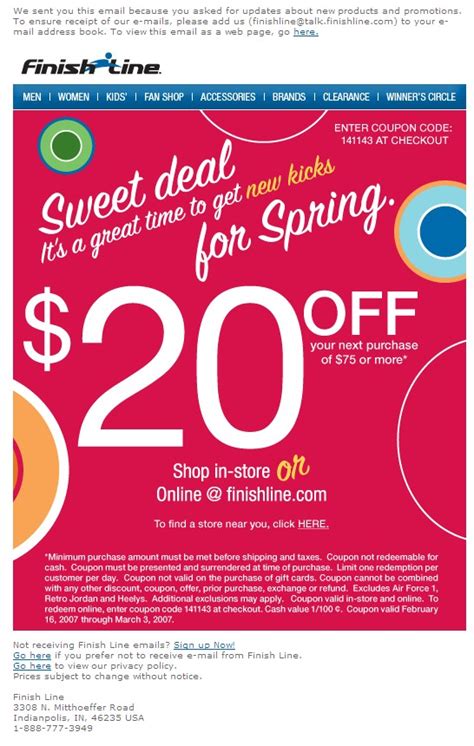 Finish Line Printable Coupons 20 Off 75