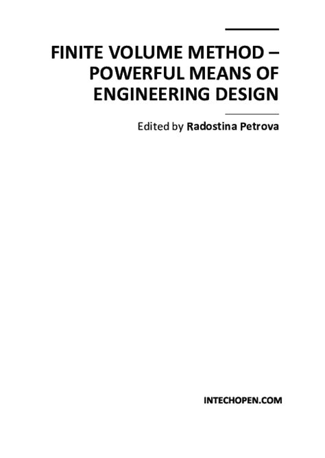 Finite Volume Method Powerful Means of Engineering Design Doc