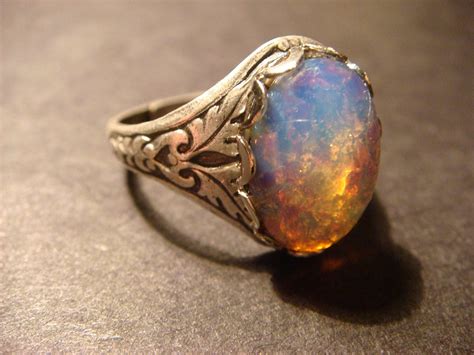 Fire opal ring silvers: