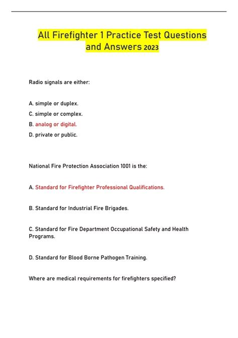 Firefighter Oral Exam Questions Answers Doc