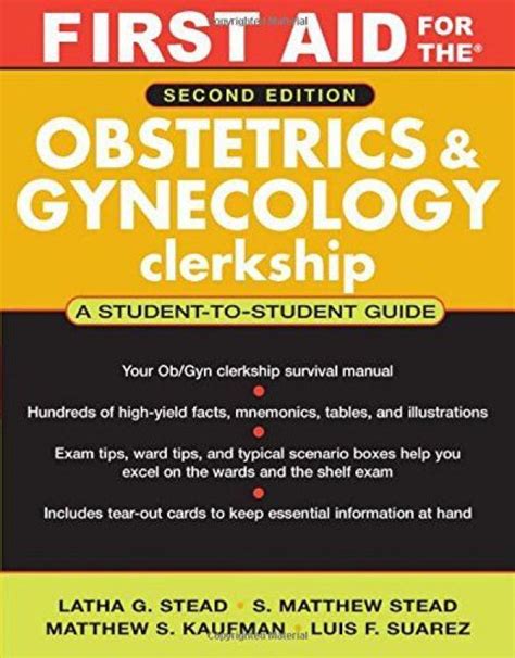 First Aid for the Obstetrics and Gynecology Clerkship Second Edition First Aid Series Epub