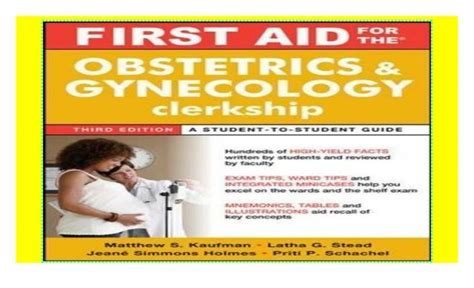 First Aid for the Obstetrics and Gynecology Clerkship Third Edition First Aid Series Doc