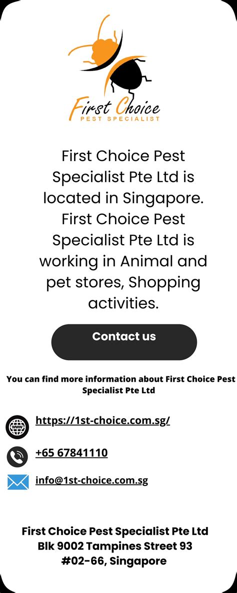 First Choice Pest Specialist Pte Ltd: Your #1 Choice for Exterminating Pests