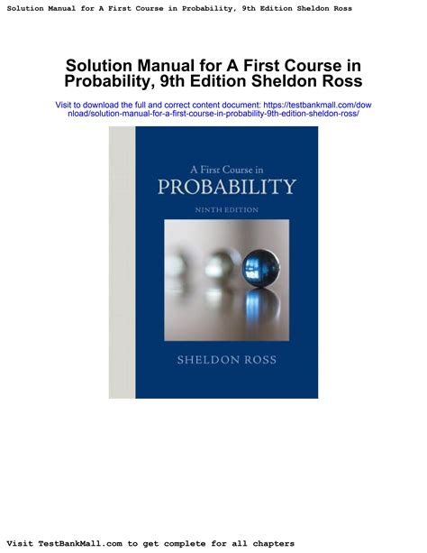 First Course In Probability 9th Solution Kindle Editon