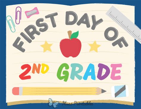 First Day Of Second Grade Printable Sign 2015