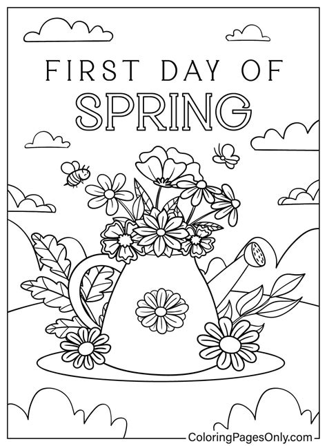 First Day Of Spring Coloring Sheet Free
