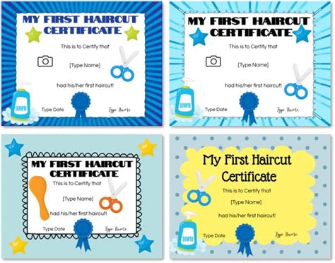 First Haircut Certificate Printable Free