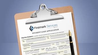 Screenshot of a typical Firstmark Services student loan account dashboard, showcasing balance, payment options, and navigation menu.