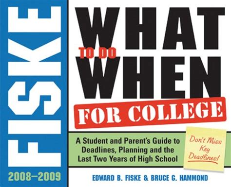 Fiske What to Do When for College 4E A Student and Parent s Guide to Deadlines Planning and the Last 2 Years of High School Reader
