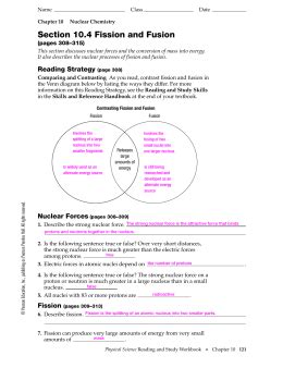 Fission Fusion Answer Key PDF