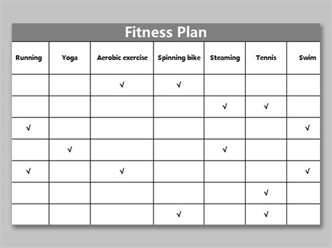 Fitness Plan Template Excel