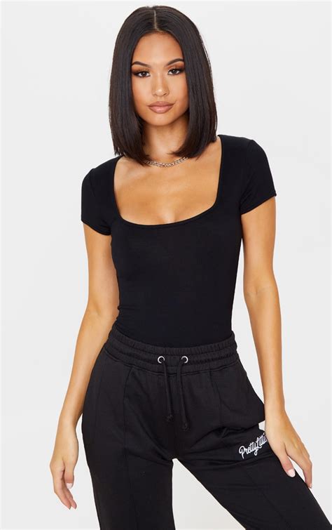 Fitted Black Bodysuit: