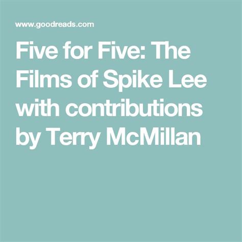 Five for Five The Films of Spike Lee Epub