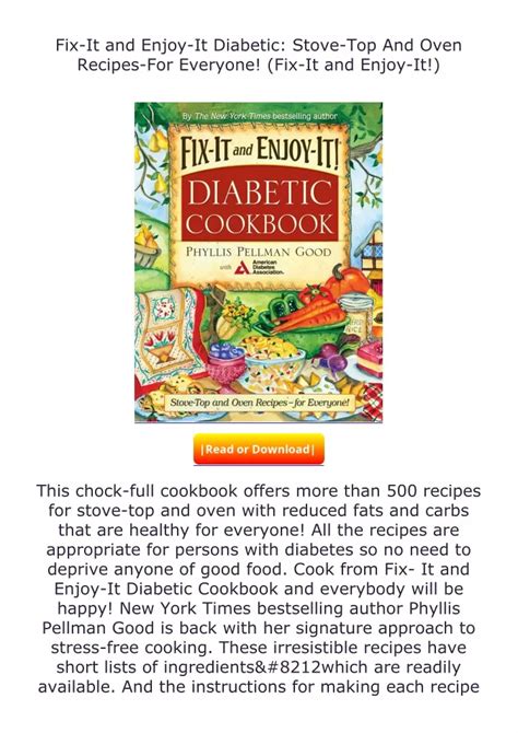 Fix-It and Enjoy-It Diabetic Stove-Top and Oven Recipes-for Everyone Epub