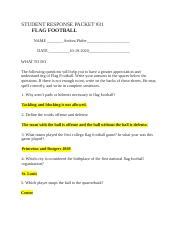 Flag Football Packet 31 Answers Kindle Editon