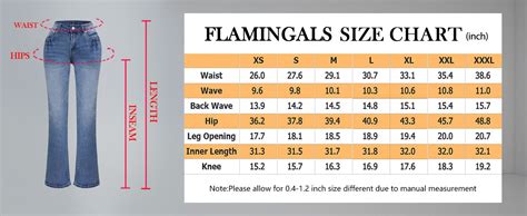 Flamingo Jeans Size Chart