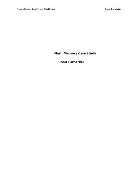 Flash Memory Case Study Solution Ebook Reader