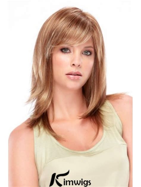 Flexibility Blonde Wavy 5 Shoulder Length Lace Front Wigs